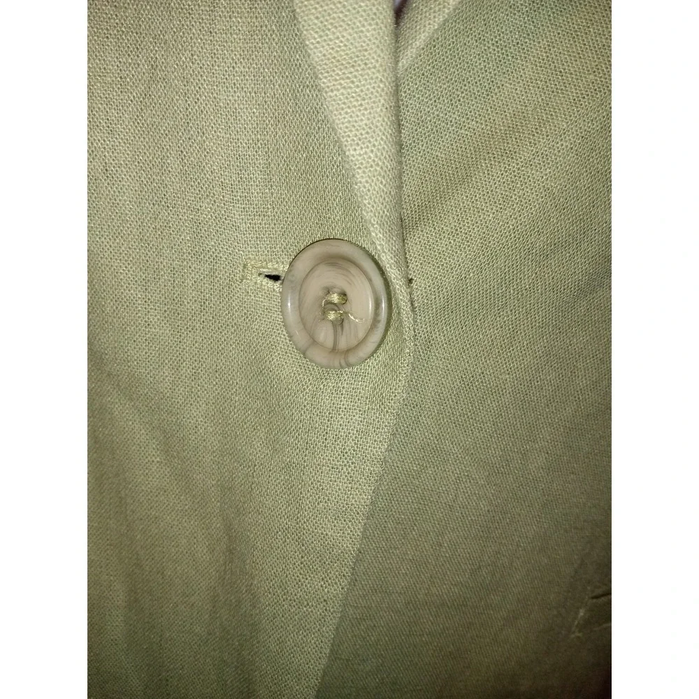 Chadwicks Jacket Blazer Womens Small Tall Sage Green 1 Button Linen Rayon - Picture 5 of 9